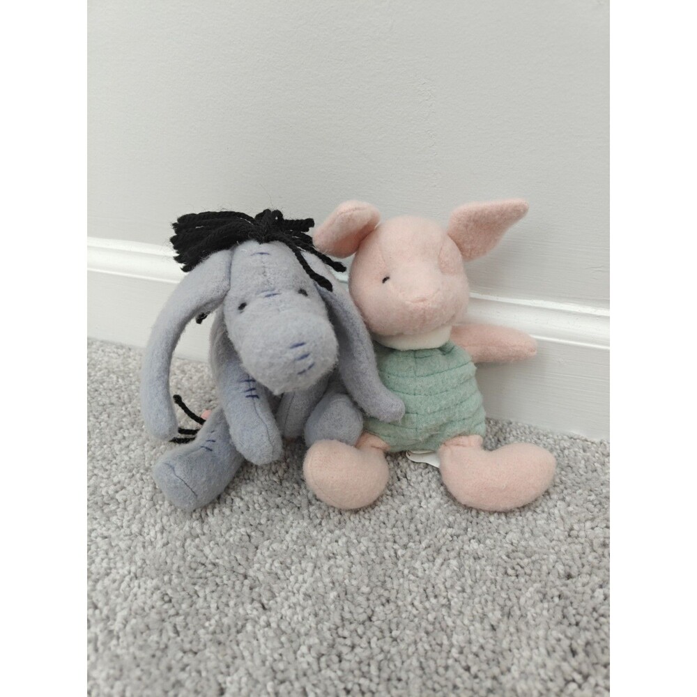Vintage Winnie The Pooh Plush Beanie Set Piglet and Eyore
